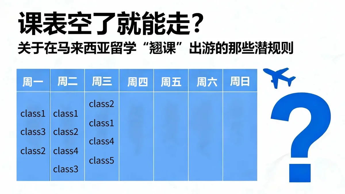 课表空了就能走？关于在马来西亚留学“翘课”出游的那些潜规则