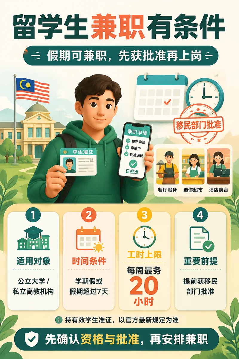 留学生在马来西亚可以兼职吗？不是想打工就能打工
