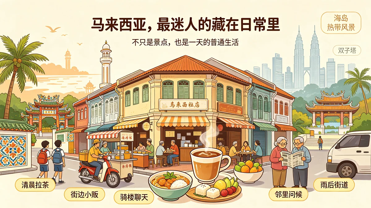 马来西亚的一天：从早市烟火，到夜晚喝茶