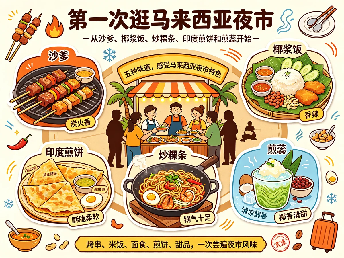 马来西亚夜市必吃五大小吃，第一次去照着吃就够了